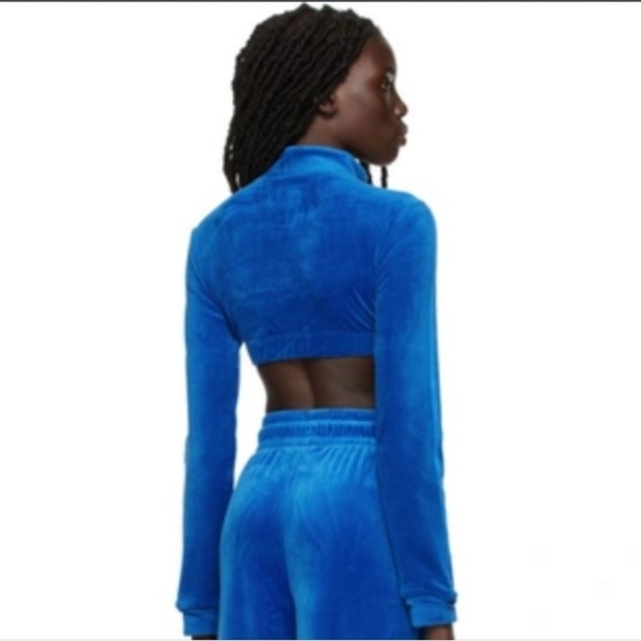 Jeremy Scott X Adidas Originals ‘DIP’ Collection Blue Velour Track Suit Top Nwt - Picture 7 of 15